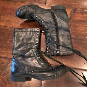 Black Pleather Ankle Boots.